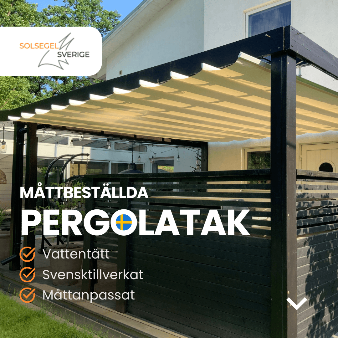 Solsegel Sverige – tidigare annons för måttbeställda pergolatak