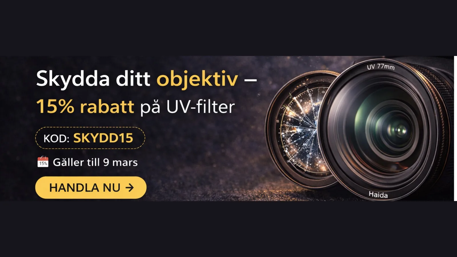 Kamdas kampanjbild för kameratillbehör