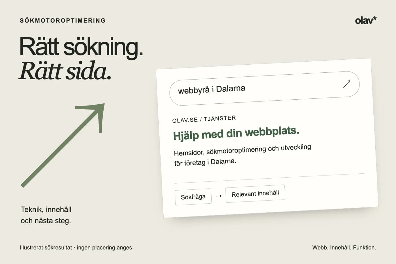 Illustration av en sökfråga kopplad till relevant innehåll