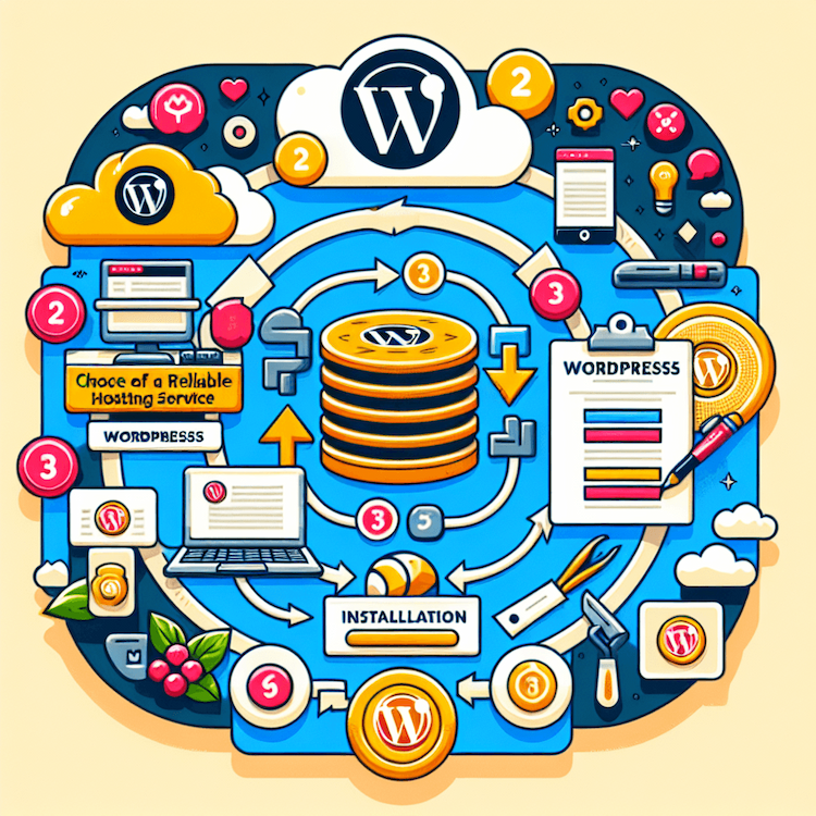 "Illustration av webbyråns WordPress-tjänster för professionella hemsidor."